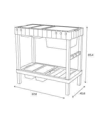 pěstební ponk - nákres